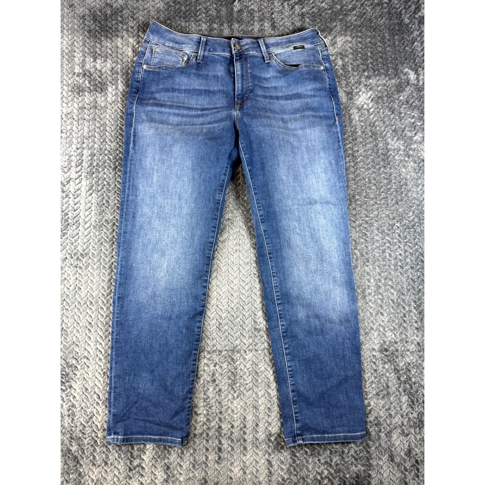 Mavi Boyfriend Jeans Women 30P Petite Blue Denim Cotton Stretch Slim Fit Outdoor